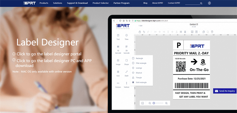 iDPRT Designer de etichete Software Interface